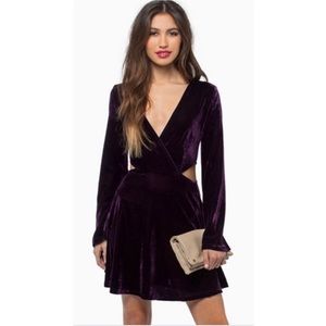 Cut-Out Velvet Skater Dress